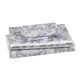 Beatrice Home Fashions 100% Luxury Satin Polyester Sheet Set, King, Marble