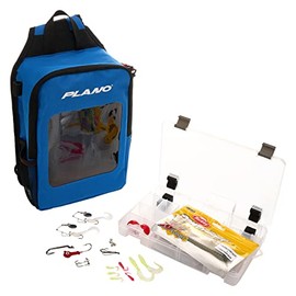 Plano Let’s Fish Sling Pack, Includes Catch More Fish Tackle Kit, Premium Tackle Fishing Sling Bag with Adjustable Shoulder Strap for Left or Right Carry
