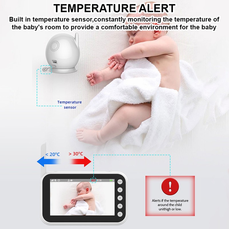 2.4GHz FHSS Monitor with Camera 720P 4.3 Inch LCD Screen