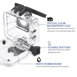 ASOCEA Action Camera Waterproof Case Underwater Dive Housing Protective Case Compatible with AKASO EK7000/SJCAM SJ4000/Apexcam/Jadfezy Action Camera 1080P
