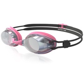WATER TIME Unisex Swipe Swimming Goggles for Men & Women Anti-Fog Anti UV Technology Dual Strap No Leakage Clear Vision (Black & Pink)