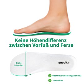 Deedlite Insoles Barefoot Shoes Original, Barefoot Shoes Insoles Women and Men, Specialised Insoles for Barefoot Shoes, Shoe Insoles Soft for Men and Women