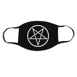 Chat Noir Inverted Pentacle Face Mask - Satanic Baphomet Occult Gothic Pentagram Cotton