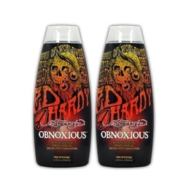 Lot 2 Ed Hardy Obnoxious Indoor Tanning Lotion Accelerator Bronzer Dark Tan Bed by Ed Hardy