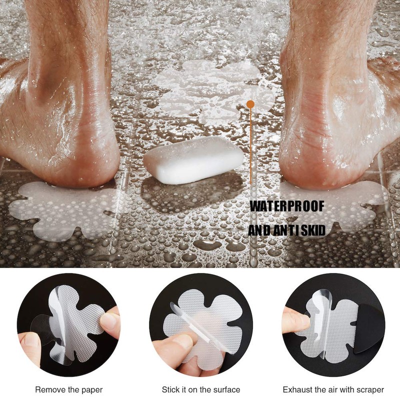 Secopad Original Bathtub Stickers Non-Slip, Safety Shower Treads Adhesive Appliques