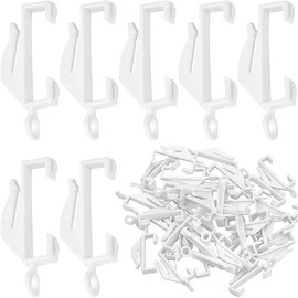 GADGET PLANET Plastic Curtain Hooks | Curtain Glider Hooks | Curtain Track Hooks | For Window Tracks, Showers & Doors | Strong, Sturdy and Smooth Sliding (Pack of 40)