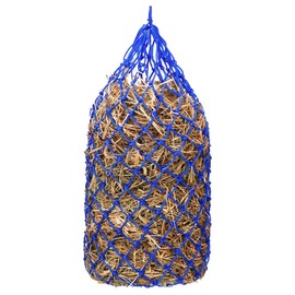 Kwik Pets Heavy Duty Hay Bags for Horses, Goats, Cows, Donkeys, Made from Durable Nylon Rope, 42" Hay Bag Size & 1.75" Slow Feeding Holes, Hay Nets for Horses with 6 Months Warranty. Blue Color