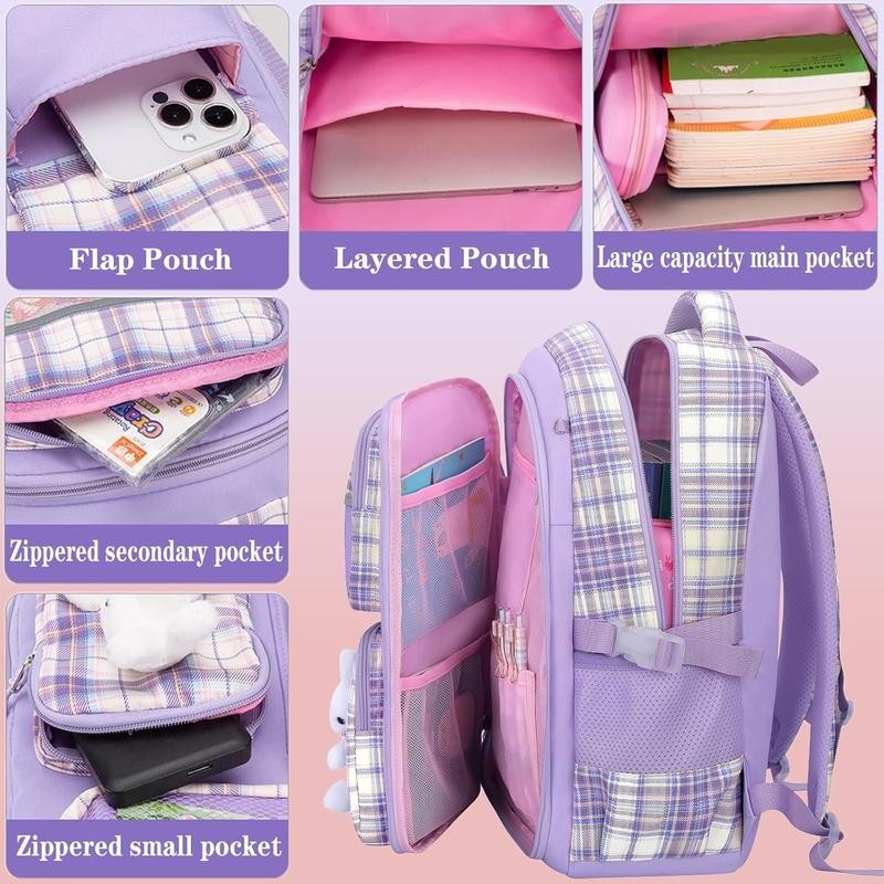 Cute Girls Backpack, Rabbit Bag 16.5 Inch Elementary Bag with