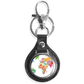 Mutlicolour - Llavero de metal con diseño de mapa del mundo, Multicolor, M
