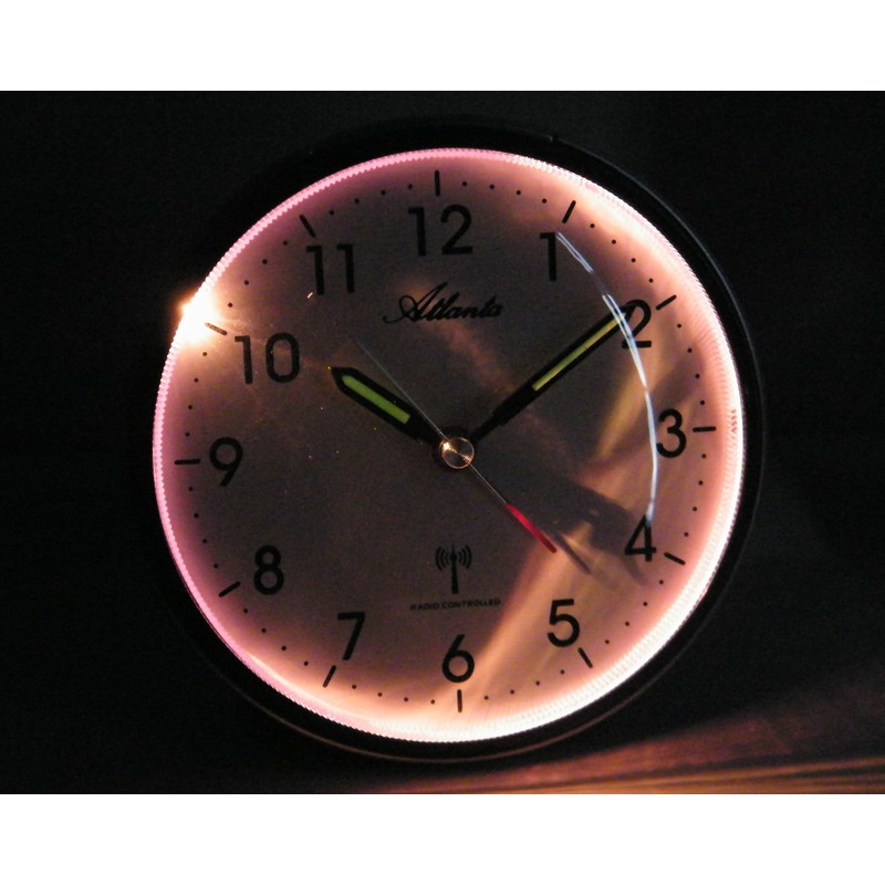 Atlanta 1828-7 Funkwecker Wecker Kunststoff Analog Licht Alarm schwarz