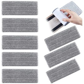 ysister Mop Pads 8 Stück Ersatz Mop Pads aus Mikrofaser Wiederverwendbare Mopps Pads,Mop Microfaser Reinigung Pads,für Holzböden, Fliesen, Marmor, Lackierte Oberflächen (Grau, 32 x 12cm)