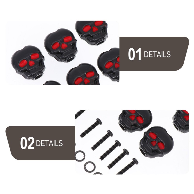 ibasenice Skull Tuning Pegs Cap - 6PCS Plastic Guitar Peg