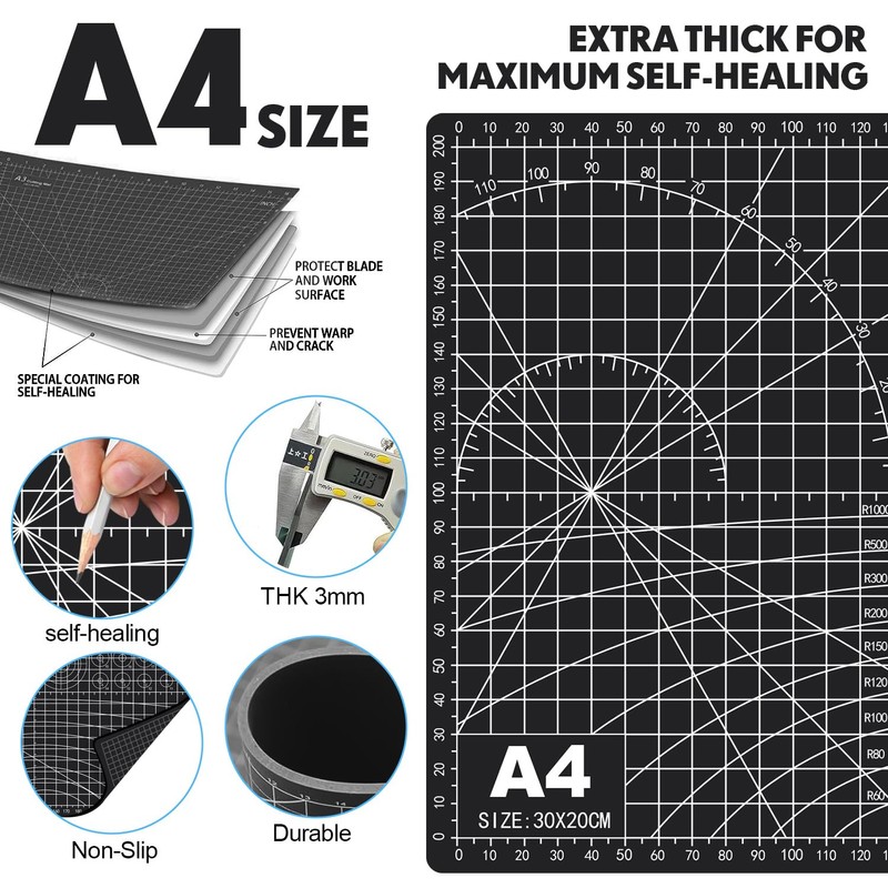 FANFX 44PCS A4 Cutting Mat Kit, Double-Sided A4 Mat for