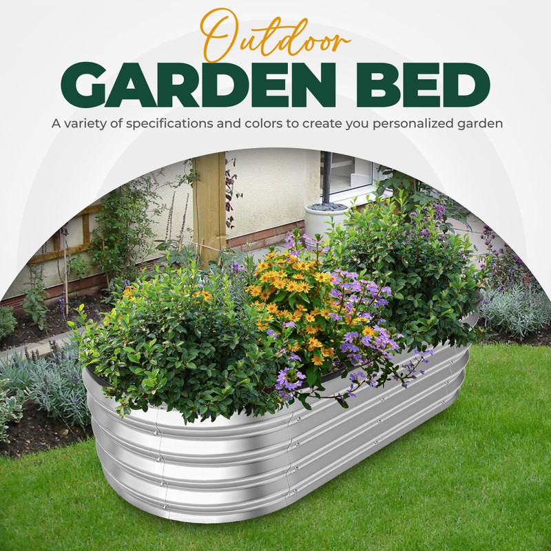 Utopia Home Galvanized Raised Garden Bed, 4x2x1 Ft Lightweight Planter