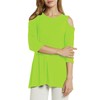 Afibi Womens Cold Shoulder 3/4 Sleeve Swing Tunic Tops for