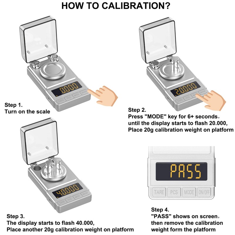 MAXUS MAXUS Milligram Scale 100g/0.001g Sliver, Mg Scale with 20g