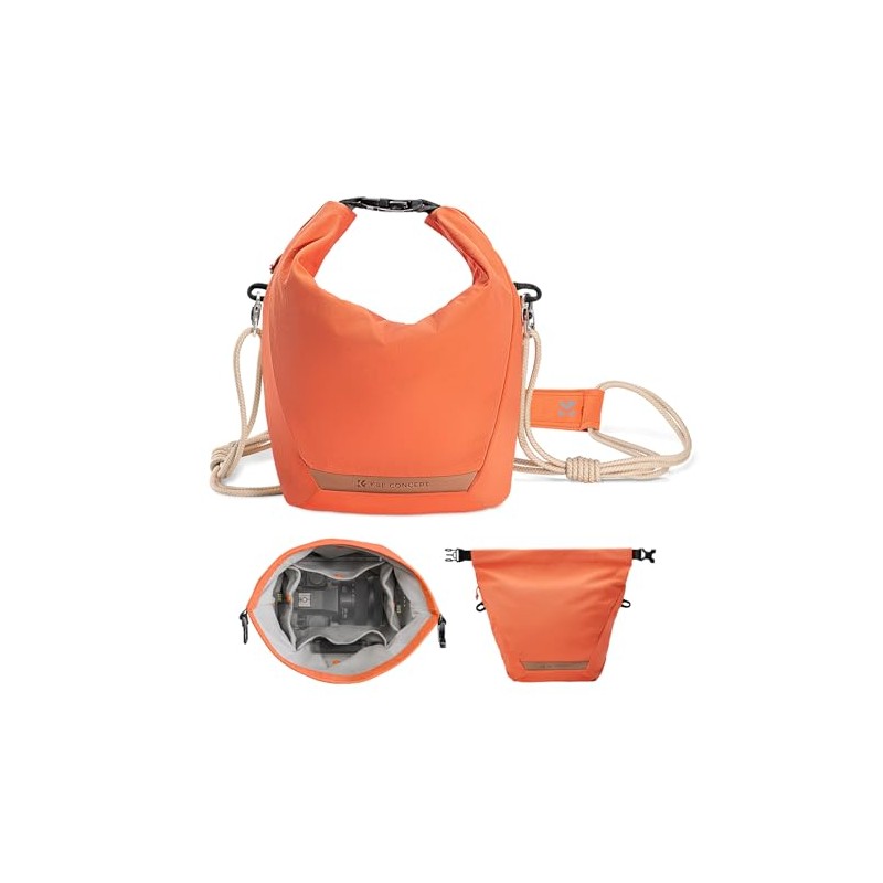 K&F Concept Roll-Top Drawstring Bag, Shoulder Bag, Stylish, Camera Case,