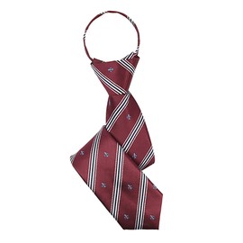 M.H.A.style 30313 Children's Necktie, One-Touch (Easy to Wear), Formal Necktie, For Kids, Boys, Lily Crest, Graduation Ceremony, A. Wine