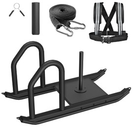 Weight Sled for Training, Heavy Duty 500 LBS Pull Push Sled for Outdoor, Indoor, Football, Durable Steel Weighted Sled, Compatible with 1" & 2" Weight Plate, Frame with Adjustable Reflective Stripe Vest