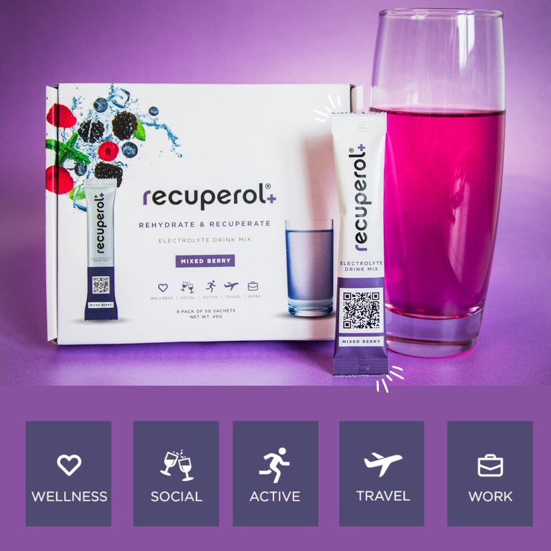 Recuperol Rehydration & Recovery Electrolytes Powder Supplement for Dehydration, Replace