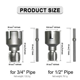 Integrated Internal & External Pipe Threading Tool, Electric Drill Compatible PVC Pipe Threader Kit, 1/2 and 3/4 Inch Water Pipe Threader Kit,2025 New Pipe Thread Cutting Tool(1/2"+3/4")