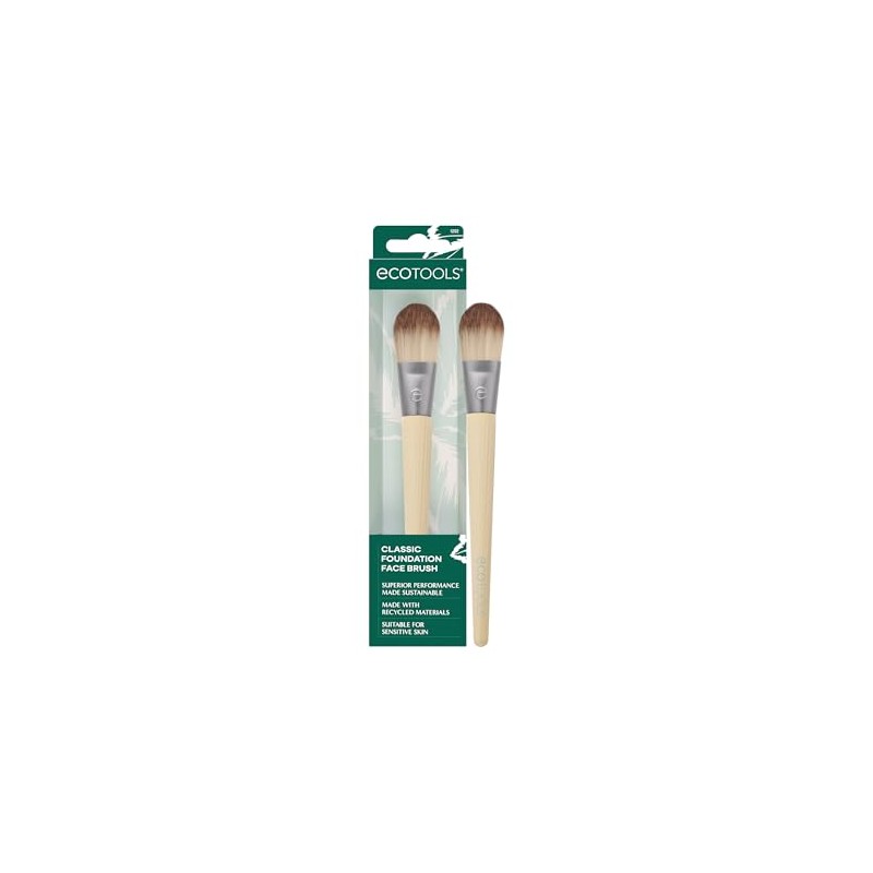 EcoTools, Classic Foundation, Brocha para Base Líquida o Cremosa, Brochas