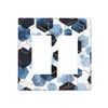Geometric Navy Blue Abstract Marble 2 Gang Double Rocker Light
