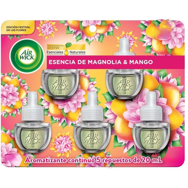 Airwick® Aromatizante de Ambiente Continuo, 5 Repuestos Esencia de Magnolia