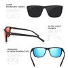TURBOPEP Square Polarized Sunglasses for Men and Women Lightweight Frame