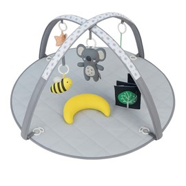 LADIDA Tummy Time Mat, Stage Based Baby Play Gym, Multi-Sensory & Motor Skills Development Baby Play Mat with Toys, Activity Mat Designed for Newborns to Toddler, Easy to Install & Clean