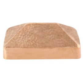 4x6 Hammered Copper Pyramid Post Caps (3-Pack) - Extended Lip - Solid Copper - Will Patina Naturally (3-1/2 x 5-1/2)
