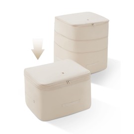 Eachy 3-Pack Comforter Storage Bag Blanket Storage Bags, 136L Compression Bags for Blanket Comforter, Ultra Space Saving Self Compression Organizer