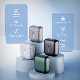 boAt Airdopes 141 Bluetooth Truly Wireless in Ear Headphones with 42H Playtime,Low Latency Mode for Gaming, ENx Tech, IWP, IPX4 Water Resistance, Smooth Touch Controls (Cider Cyan)