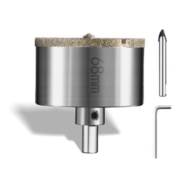 Diamond Drill Bit Hole Saw 68 mm with Centre Drill Professional Diamond Core Hole Drill Tile Drill Glass Drill Metal Hole Saws Universal HSS Hole Saws for Glass Tile Ceramic Marble Limestone