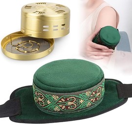 Velorique Smokeless Copper Moxa Box, Copper Tank Moxibustion Treatment Tool, Ai Jiu Bag with Moxa Box for Neck Knee Waist Shoulder for Remove Dampness, 艾灸包 艾灸盒