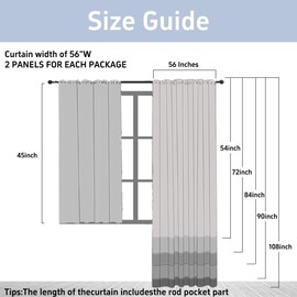 Pacok Blue Voile Curtains, 84 Drop 2 Panels Net Curtain for Windows, Rod Pocket Sheer Curtain Panel Voile Curtains for Living Room Kitcken Bedroom W56xL84 Inch(Blue, 142 x 213cm)