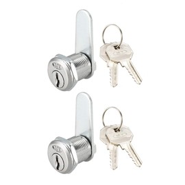 sourcing map Cam Lock 20mm Cylinder Length 48mm Flat Cam Nut-on Type Keyed Alike 2Pcs