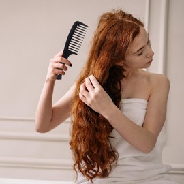 large tooth comb,2 Pcs Wide Tooth Comb Wide Tooth Curl Comb Shark Teeth Hair Hairstyle Tool for Curly Wet Wavy Thick Hair Wigs Barber Salon (Black, One Size)