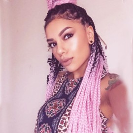 LDMY Ombre Braiding Hair Extensions-2Tone Black to Pink Jumbo Braids Hair -24Inch 6pcs/pack Synthetic Kanekalon Hair100g/pc