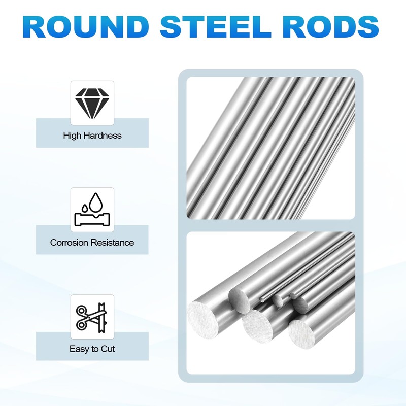 MECCANIXITY 6 Pcs Round Steel Rod 2.6mm Diameter HSS Lathe