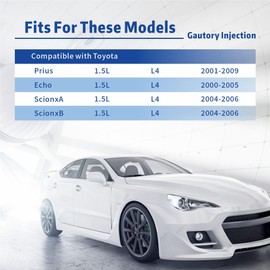 Gautory 23250-21020 - Inyectores de combustible compatibles con Toyota Prius 2001-2009 Echo 2000-2005 Scion XA XB 2004 2005 2006 1.5L L4 reemplaza 23209-21020 FJ343 843 843 -12222 34 (4 piezas)
