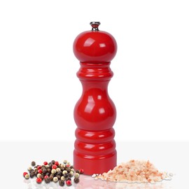Glios Walnut Color Wooden Salt Hand Mill 18 cm-7.08 inch (Red)
