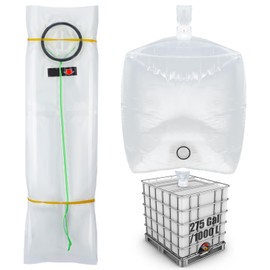 Teenyyou 275 Gallon Water Tank IBC Tote Cover with Bottom Water Outlet IBC Storage Tank Liner Bag Clear Protective Liner Bag Protection Accessories for 1000L Rain Catcher Barrel