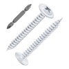 Wensilon(200 pcs)#8×1-1/4" Phillips Truss Head Wood Screws White Iron Quick