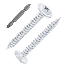 Wensilon(200 pcs)#8×1-1/4" Phillips Truss Head Wood Screws White Iron Quick Metal Self Tapping