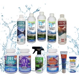 Ultimate 3-Month Spa Care Starter Kit Natural Enzyme Treatment-Hot Tub Chemicals-pH Balancers, Metal & Phosphate Remover, Test Strips, Clean & Drain, Filter Cleaner Water Maintenance