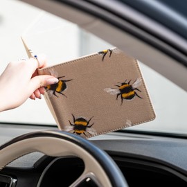 Blue Badge Co Bee Print Fabric Hologram-Safe Wallet Disabled Parking Permit Cover Holder Fits New Badge Includes Timer Clock Made in the UK