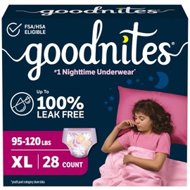 Goodnites Ropa interior nocturna para niñas XL (100 a 150 libras). ), 14 Ct