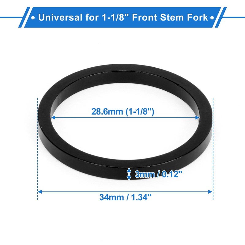 VekAuto Bicycle Headset Spacer, 3 mm MTB Bicycle Headset Stem