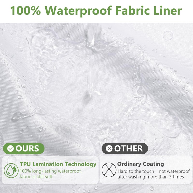 PILOTSHARK No Hook Waffle Weave Shower Curtain Set with Snap-in